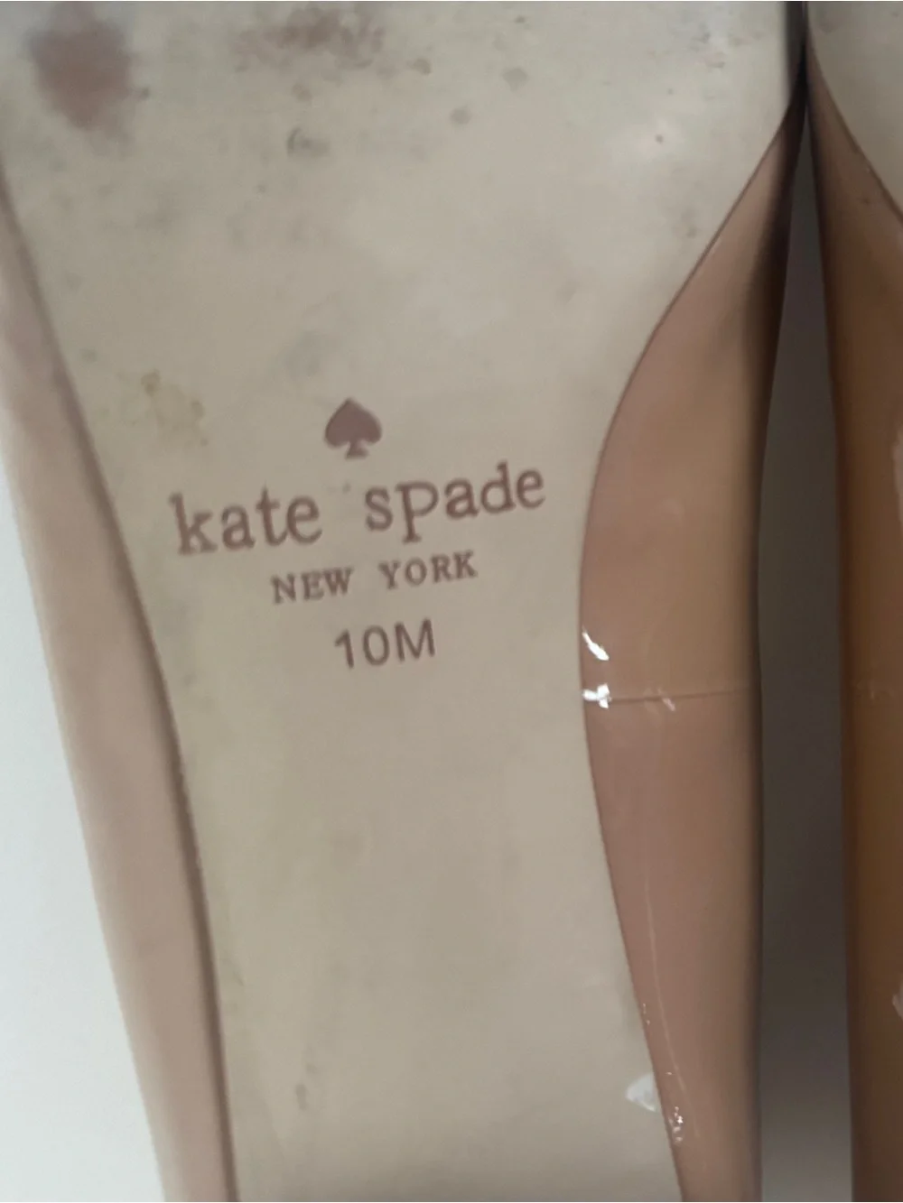KATE SPADE ♠️ Pointed Toe Heel Pumps • Nude Patent Leather • Womens 10
